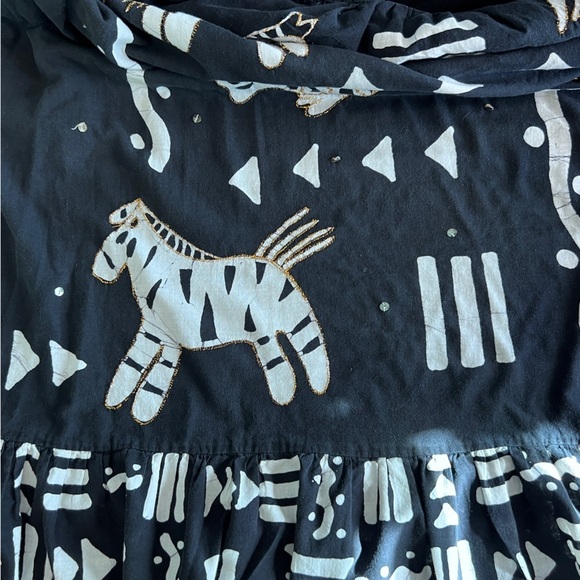 VINTAGE Ramona Rull Womens Black White & Gold Animal Dress size AV - Picture 14 of 14